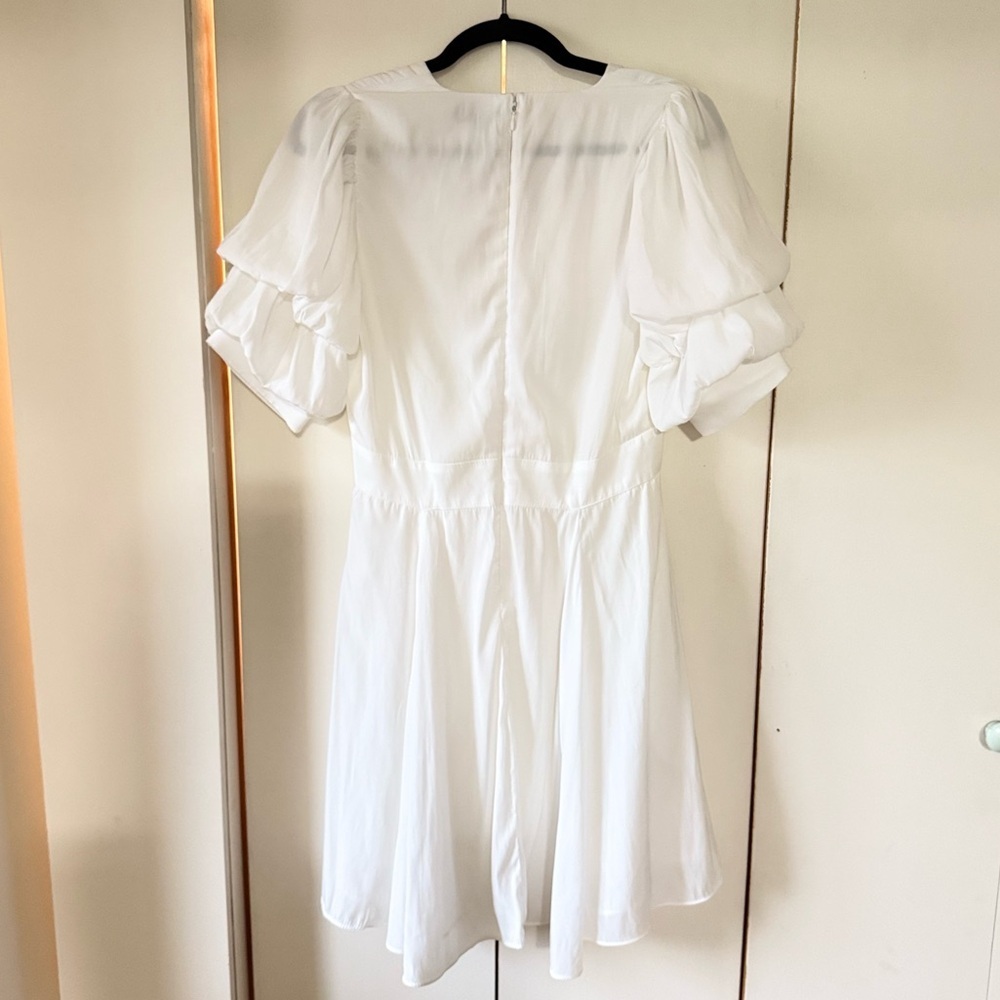 1.STATE L96012 Womens New Ivory Tiered Bubble Sleeve Mini Dress Size M - Picture 6 of 7